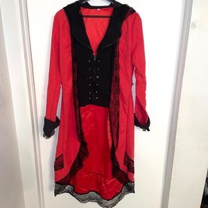 NWOT Medieval Jacket Women Lace Steampunk  Button Down Gothic Coats Halloween M